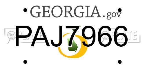 PAJ7966 Georgia License Plate