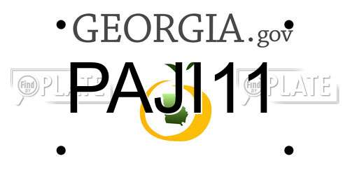 PAJI11 Georgia License Plate