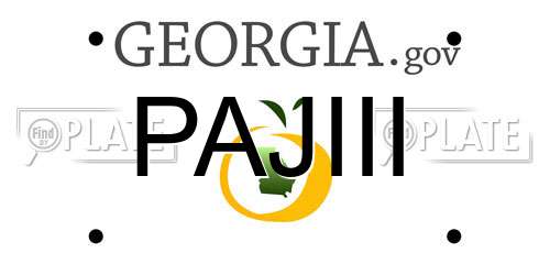 PAJIII Georgia License Plate