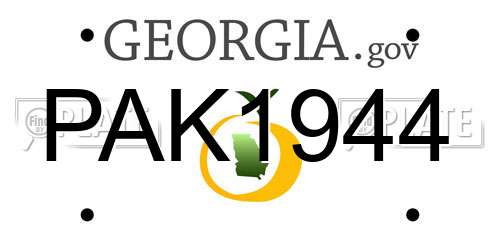 PAK1944 Georgia License Plate