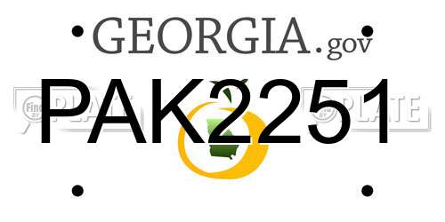 PAK2251 Georgia License Plate