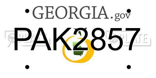 PAK2857 Georgia License Plate