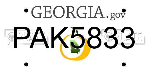 PAK5833 Georgia License Plate