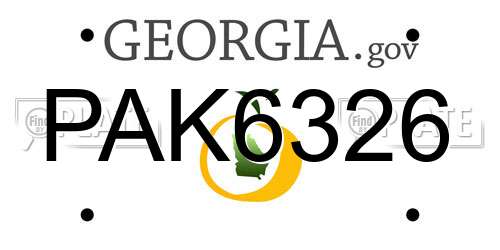 PAK6326 Georgia License Plate