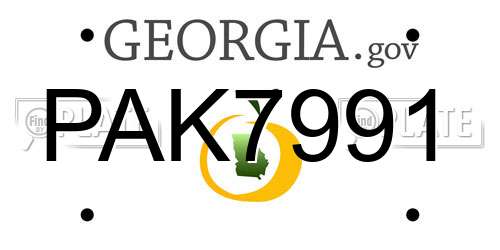 PAK7991 Georgia License Plate