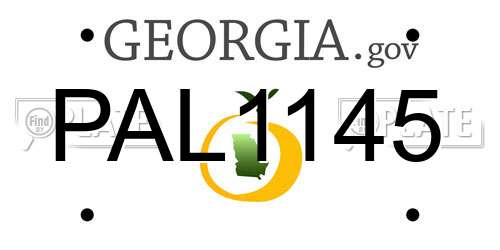 PAL1145 Georgia License Plate