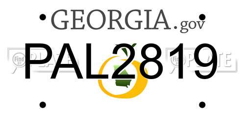 PAL2819 Georgia License Plate
