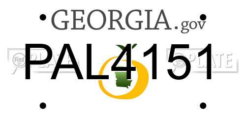 PAL4151 Georgia License Plate