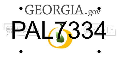 PAL7334 Georgia License Plate