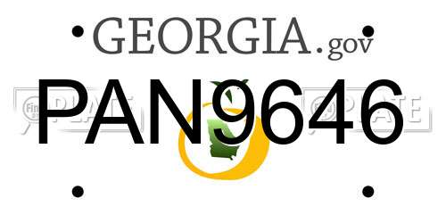 PAN9646 Georgia License Plate