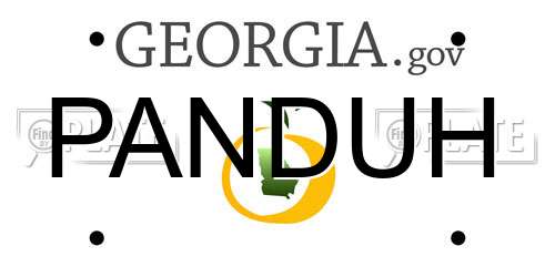 PANDUH Georgia License Plate