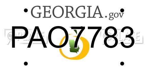 PAO7783 Georgia License Plate