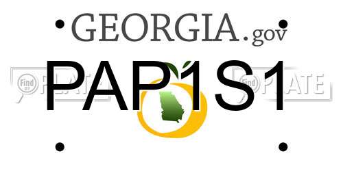 PAP1S1 Georgia License Plate