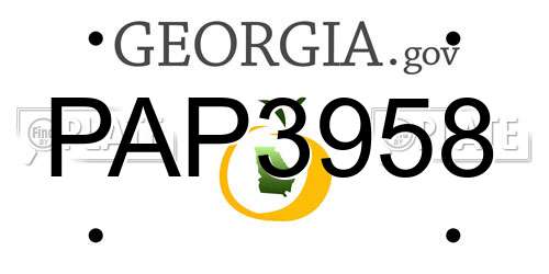 PAP3958 Georgia License Plate