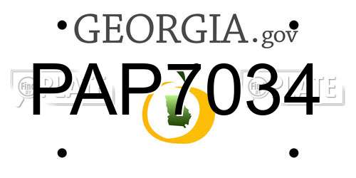 PAP7034 Georgia License Plate