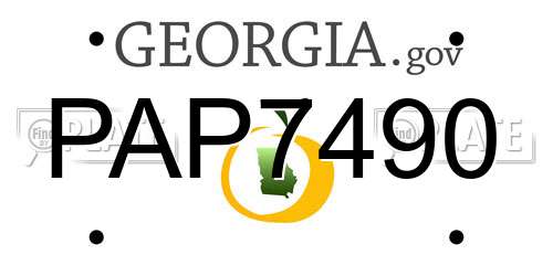 PAP7490 Georgia License Plate