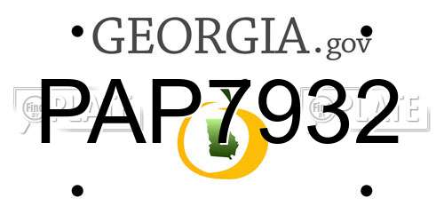 PAP7932 Georgia License Plate