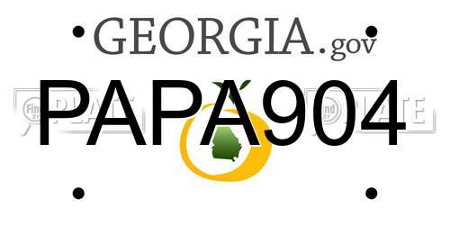 PAPA904 Georgia License Plate