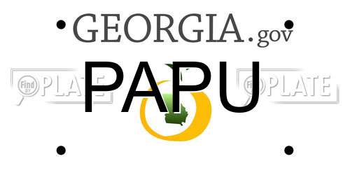 PAPU Georgia License Plate