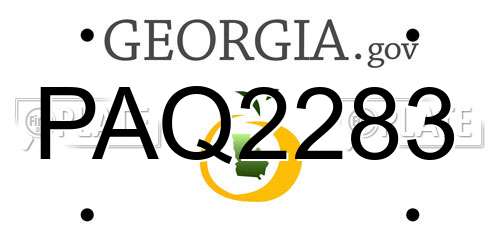 PAQ2283 Georgia License Plate