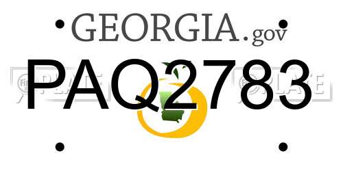 PAQ2783 Georgia License Plate