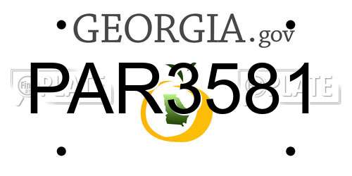 PAR3581 Georgia License Plate