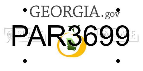PAR3699 Georgia License Plate