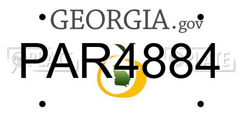 PAR4884 Georgia License Plate