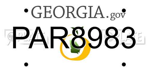 PAR8983 Georgia License Plate