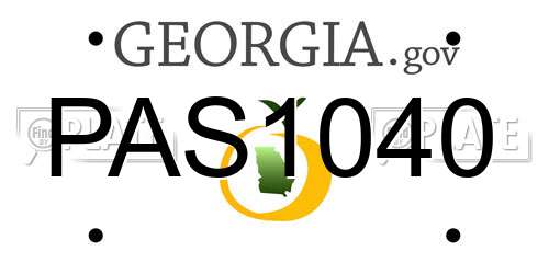 PAS1040 Georgia License Plate