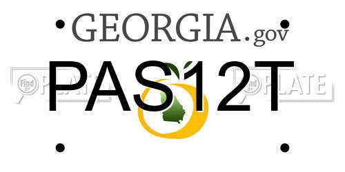 PAS12T Georgia License Plate