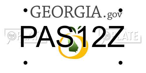 PAS12Z Georgia License Plate