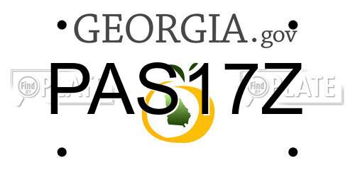 PAS17Z Georgia License Plate