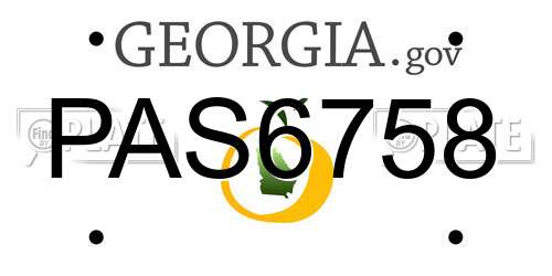 PAS6758 Georgia License Plate
