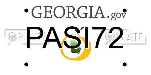 PASI72 Georgia License Plate