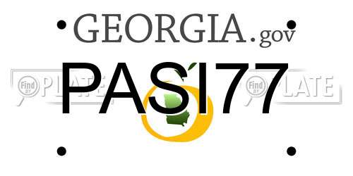 PASI77 Georgia License Plate