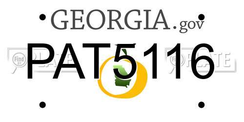 PAT5116 Georgia License Plate