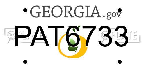 PAT6733 Georgia License Plate