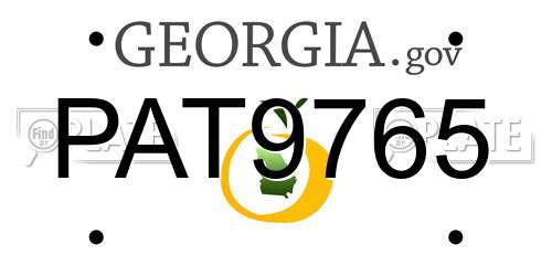 PAT9765 Georgia License Plate