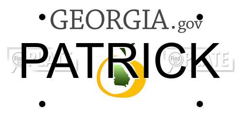 PATRICK Georgia License Plate