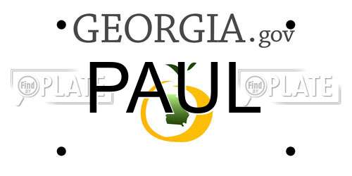 PAUL Georgia License Plate