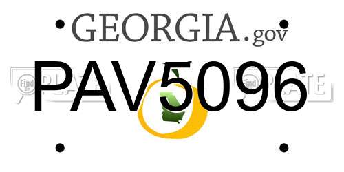 PAV5096 Georgia License Plate