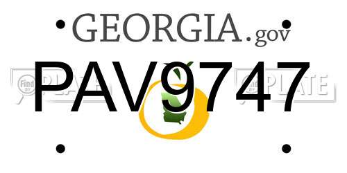 PAV9747 Georgia License Plate