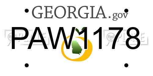 PAW1178 Georgia License Plate