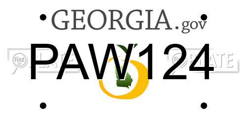 PAW124 Georgia License Plate