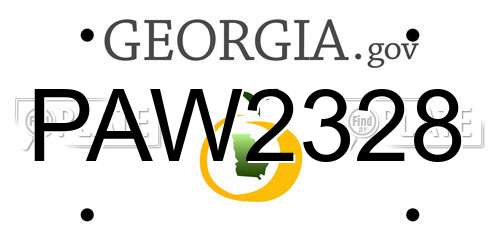 PAW2328 Georgia License Plate