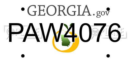 PAW4076 Georgia License Plate