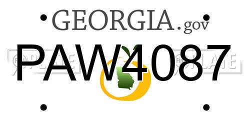 PAW4087 Georgia License Plate