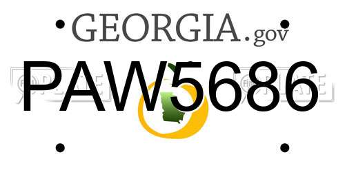 PAW5686 Georgia License Plate