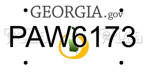 PAW6173 Georgia License Plate
